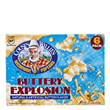 Cousin Willie’s Microwave Popcorn Bags, Buttery Explosion (8 Boxes, 48 Bags), Gourmet Popcorn Boxes for Party, Whole Grain Organic Popcorn, Gluten Free, Low Calorie Healthy Snack, Made in USA, non-GMO