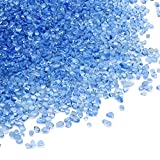 JIH Aquarium Turtle Tank Decoration Glass Stones 1.6 lb, Fish Tank Rocks Gravel, Pebbles for Handcraft,Vase Filler (Sea Blue)