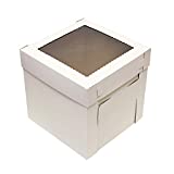 Spec101 Cake Boxes with Window 25pk 10 x 10 x 8in White Bakery Boxes, Disposable Cake Containers, Dessert Boxes