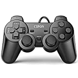CIPON Wired Controller Compatible with PS-2 Console, Black Remote Gamepad with 2.2M Cable