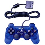 Sony Playstation 2 Dualshock 2 Analog Wired Controller SCPH-10010 - Ocean Blue (Renewed)
