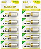 EBL 6 Volt Battery 4LR44 Dog Collar Batteries (10 Pack) 6V Alkaline Batteries 476A / PX28A / A544 / K28A / L1325