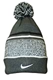 Nike Men's Knit Beanie Removable Pom Pom Beanie Hat One Size Unisex (Grey)