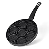 Sakuchi 10 Inch Pancake Pan Nonstick Mini Silver Dollar for Breakfast，Omelet Griddle Egg Pan Grill Pan 7-Mold for Kids, Suitable for Birthday, Christmas Gifts