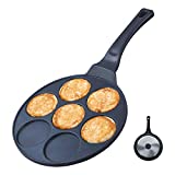 Vinchef Silver Dollar Pancake Pan Nonstick, 7-Mold Cast Aluminum Pancake Griddle, Pancake Maker, Mini Crepe Maker Blini Pan with Anti-Scalding Handle Suitable for All Stoves, PFOA Free Coating
