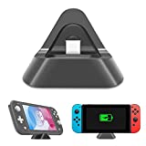 NexiGo Charger Dock for Switch/Nintendo Switch Lite, Compact Triangular Charger Docking Station Compatible with Nintendo_Switch/ Switch Lite with Type C Port (Gray)