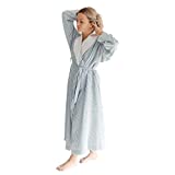 Telegraph Hill - Double Layer Seersucker Robe | Soft Microfiber Spa Bathrobe (Large, Navy)