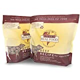 Steve’s Real Food Freeze-Dried Raw Food Diet for Dogs and Cats, 2-Pack, Beef Recipe, 1.25 lbs in each bag, Made in the USA, Pour and Serve Nuggets, Grass Fed & Free Range