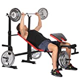 Aceshin 330lbs Adjustable Olympic Weight Bench with Preacher Curl & Leg Developer, Lifting Press Gym Exercise Equipment for Full-Body Workout