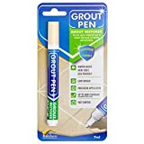 Grout Pen Tile Paint Marker: Waterproof Tile Grout Colorant and Sealer Pen - Yellow Cream, Narrow 5mm Tip (7mL)