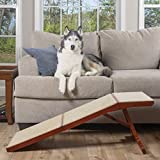 PetSafe CozyUp Sofa Ramp - Durable Wooden Pet Ramp Holds up to 100 lb - Great Couch Access for Dogs and Cats - Cherry Finish with Non-slip Carpet Tread - Folds for Easy Storage