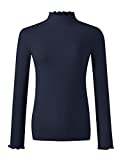 KLOTHO Womens Alt Clothing Aesthetic Soft Blue Turtleneck Long Sleeve Shirt Navy Small