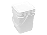 Square Bucket 4-Gallon Bucket with White Snap-on Lid with Gasket
