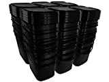 5.3 Gallon Black Rectangular Bucket/Pail with Hinged Snap Lid, 24 Pack