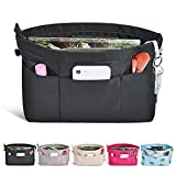 Vercord Premium Nylon Purse Organizer Tote Handbag Insert Organizers Bag in Bag Zipper 13 Pockets Black XX-Large