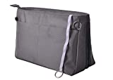 Vercord Expandable Nylon Handbag Purse Organizer Insert Liner Shaper Bag in Bag Dark Grey XLarge