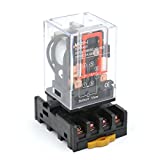 Baomain Power Relay MK2P-I AC 220V Coil DPDT 8 Pin with Plug-in Terminal Socket