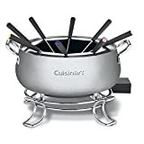 Cuisinart Fondue Pot, 3 Quart, For Chocolate, Cheese, Broth, Oil, Stainless Steel, CFO-3SS