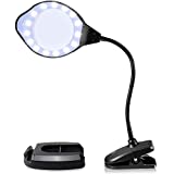 eletecpro Magnifying Glass Lamp, 2X-4X Magnifier LED Light with Clip and Flexible Neck,Magnifying Lamp USB Powered, Perfect for Reading, Hobbies, Task Crafts or Workbench - Black