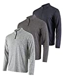 Mens Quarter 1/4 Zip Pullover Long Sleeve Athletic Quick Dry Dri Fit Shirt Gym Running Performance Golf Half Zip Top Thermal Workout Sweatshirts Sweater Jacket - 3 Pack-Set 2,L
