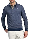 Dry Fit Pullover Sweaters for Men - Quarter Zip Fleece Golf Jacket - Tailored Fit Deep Navy