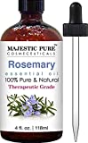 MAJESTIC PURE Rosemary Essential Oil, Therapeutic Grade, Pure and Natural Premium Quality Oil, 4 fl oz