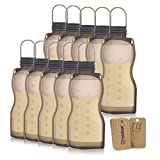 haakaa Silicone Milk Storage Bag, Reusable Breastmilk Freezer Storage Bags for Breastfeeding, Self Standing & Leak Proof Breast Milk Storing Pouches Bag, 9oz/260ml Capacity, 10 Pack