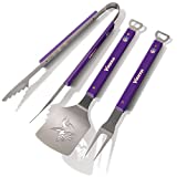 YouTheFan NFL Minnesota Vikings Spirit Series 3-Piece BBQ Set , Stainless Steel, 22" x 9"