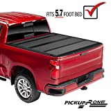 PickupZone Fiberglass Hard Flip Folding Truck Bed Tonneau Cover Fits 2019-2021 Dodge Ram 1500 New Body Style 5' 7" Bed (67.4")