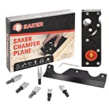 Saker Chamfer Plane(Extra 6 Cutter Heads)-Woodworking Edge Corner Flattening Tool with Auxiliary Locator,Hand Chamfering Planer Suitable for Quick Edge Trimming of Wood