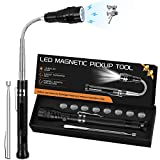 Gifts for Men Dad,Magnetic Pickup Tool with LED Lights,Telescoping Magnet Pick Up Tool-Unique Gadgets Gifts for Boyfriend/Father,Husband,Grandpa,DIY Handyman,Him,Women,12 Batteries,2Pc Set