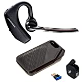 Plantronics Voyager 5200 UC Bluetooth Headset Bundle - for Smartphones, PC, MAC Using RingCentral Software or App, Global Teck w/Wall Charger 206110-101