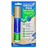 Grout Pen Beige Tile Paint Marker: Waterproof Grout Paint, Tile Grout Colorant and Sealer Pen - Beige, Wide 15mm Tip (20mL)