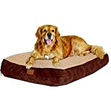 Floppy Dawg Large Dog Bed with Removable, Machine Washable Cover and Waterproof Liner. Classic Pillow Stuffed with Orthopedic Memory Foam Blend. Made for Big Dogs up to 90 Pounds.