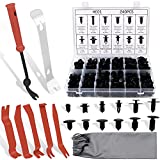 Wetado 247PCS Car Bumper Clips & Trim Removal Tool Set - Auto Plastic Rivets Fasteners Clips, Stainless Steel Fastener Remover Push Retainer Kit, Door Trim Panel Clips Body Repair Tools