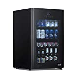 NewAir Beer Froster Refrigerator and Cooler with Glass Door, 125 Can Capacity Freestanding Beer Fridge in Black - Cool to 23 F With Beer and Beverages Frosty In 1 Hour