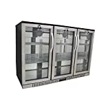 Procool Refrigeration 3-door Glass Front Stainless Steel Back Bar Cooler; 54" Wide, Counter Height Refrigerator
