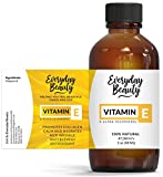 Pure Vitamin E Oil for Scars - D-Alpha Tocopherol 100% Pure & All Natural 2oz 42,500 IU per oz - Thick, Amber Color, Nutty Aroma - From Wheat Germ -Face Body Hair -DIY Cosmetics & After Surgery Scars