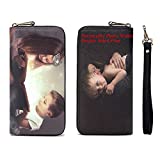 Women Leather Wallet Custom Photos Wallets Personality Clutch Bag Card Case Cash Holder Wallets Print Any Photo(Black Double Side)