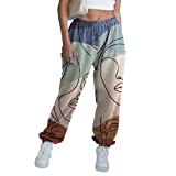 Women Sweatpants Baggy Y2K High Waist Vintage Graphic Fashion Printed Athletic Joggers Trousers 90S Streetwear