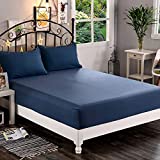 Premium Hotel Quality 1-Piece Fitted Sheet, Luxury & Softest 1500 Thread Count Egyptian Quality Bedding Fitted Sheet Deep Pocket up to 16inch, Wrinkle and Fade Resistant, King, Navy Blue