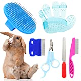 Rabbit Grooming Kit, Rabbit Brush for Shedding with Bunny Nail Clipper, Rabbit Nail Trimmers with Pet Combs for Hamster Guinea Pig Ferret by KALAMANDA(6 Pack)