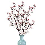 Dolicer 2 Pack Plum Blossom Artificial Flowers Simulation Flower Artificial Silk Plum Blossom Long Stem Silk Plum Blossom Branches Table Decoration Accessories Party Beach Theme Decorations