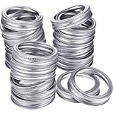 24 Pieces Regular Mouth Canning Jar Replacement Metal Rings Practical Screw Jar Bands Leak Proof Tinplate Metal Bands Rings, Compatible with Mason Jar (Silver)
