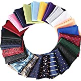 24 Pieces Mens Pocket Squares Mens Handkerchief Soft Colored Men Assorted Hankies for Wedding Party