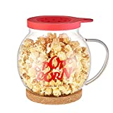 Microwave Popcorn Popper Glass Micowave Popcorn Maker - Glass Bowl, Silicon Cap, with Cork Coaster (1)