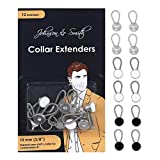 Mixed Pack Metal Collar Extenders by Johnson & Smith – Stretch Neck Extender for 1/2 Size Expansion of Men Dress Shirts, 12 Pack, 3/8"