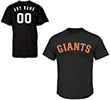 Majestic Athletic San Francisco Giants Personalized Custom (Add Name & Number) Adult XL 100% Cotton T-Shirt Replica Major League Baseball Jersey Black