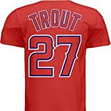 HOFSM.COM Hall of Fame Sports Memorabilia NWT New Trout #27 Los Angeles Anaheim Red Custom Baseball T-Shirt Jersey No Logos Men's (Extra Large)