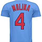 HOFSM.COM Hall of Fame Sports Memorabilia NWT New Molina #4 St. Louis Light Blue Custom Baseball T-Shirt Jersey No Logos Men's (Extra Large)